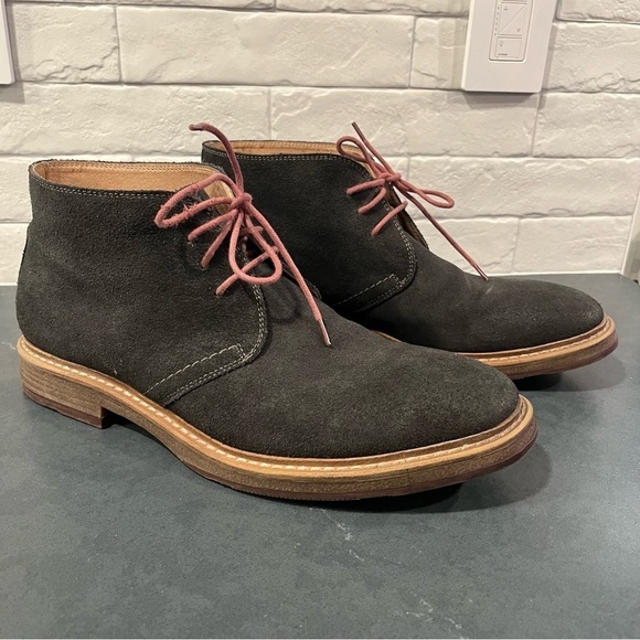 1901 Canyon chukka boots sz 12 gray suede red laces - Picture 1 of 15